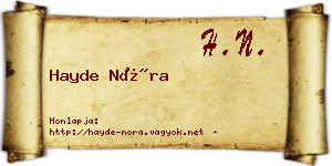 Hayde Nóra névjegykártya