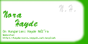 nora hayde business card